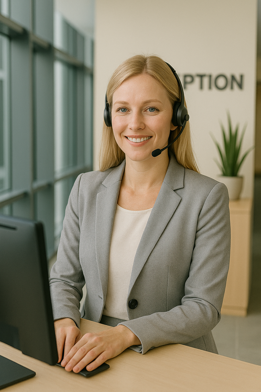Professional virtual receptionist providing phone answering services